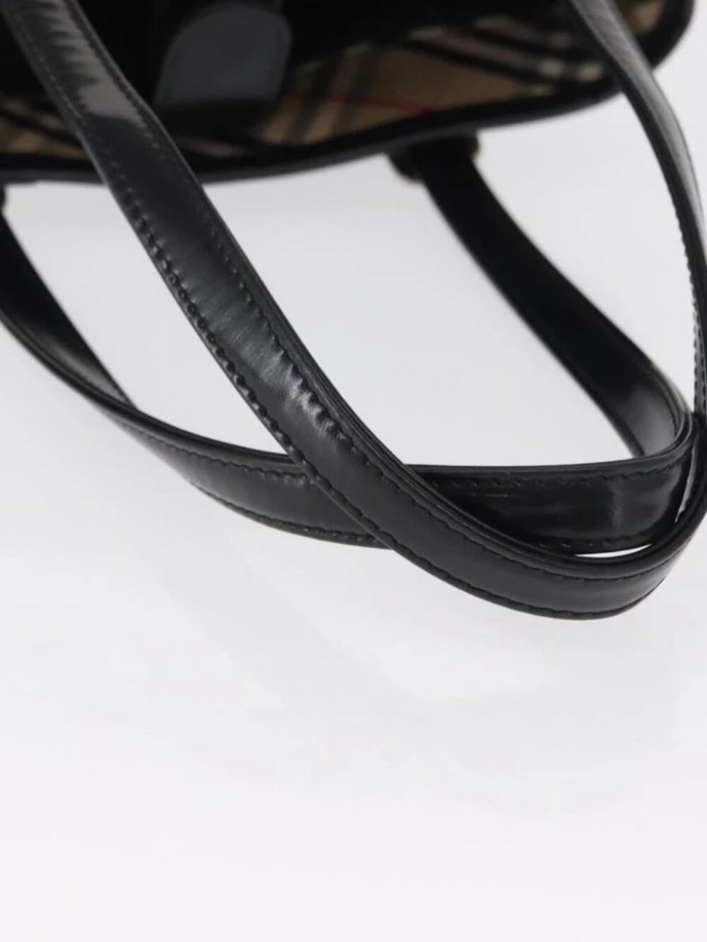 Burberrys Blue Label Tote Bag Nylon Brown Silver Auth - Picture 13 of 15